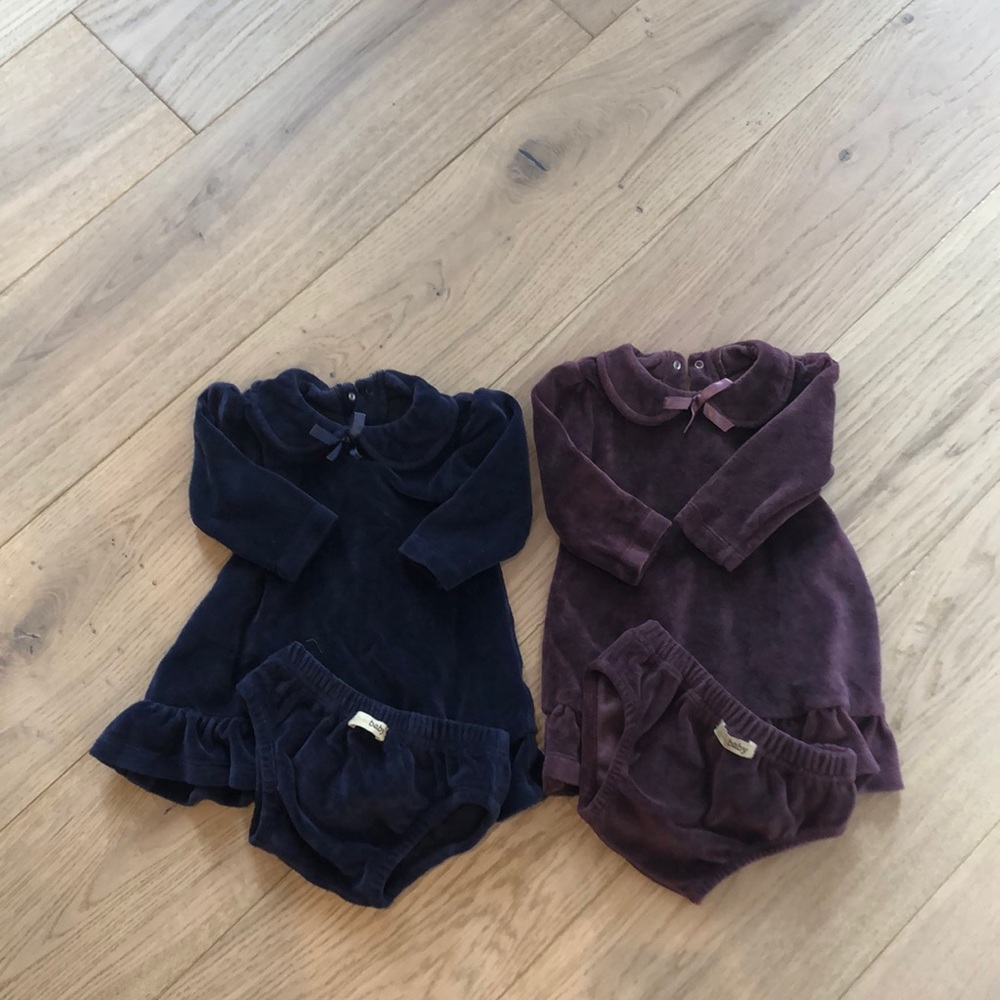 Bundle L’oved Baby Velour Dresses 12-18 months